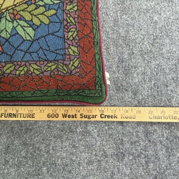 Vintage 90s Riverdale Christmas Tapestry Throw Pillow Bells Ornaments 16x16 USA - Picture 9 of 11